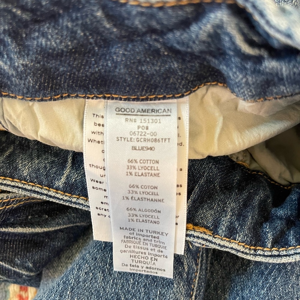 Good American High Rise Straight Leg Jeans - Medium Wash Blue - Picture 7 of 7